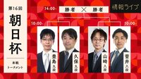 【中継】朝日杯本戦トーナメント開幕！久保九段VS豊島九段