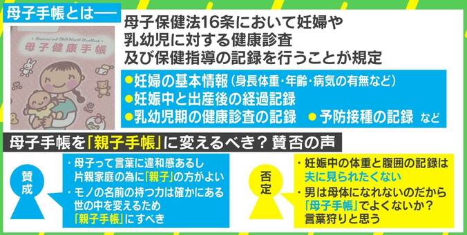 「母子手帳」論争、SNSで賛否の声…臨床心理士「名称よりも内容に選択肢やバリエーションを」 3枚目