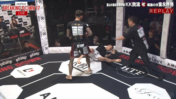【写真・画像】Breaking DownでKOした選手に罵声を浴びせ、後頭部を殴る暴挙 ノーガードで左ストレート被弾…衝撃ダウン直後に波乱　1枚目