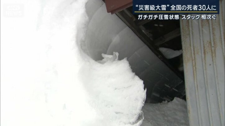 屋根に積もった雪