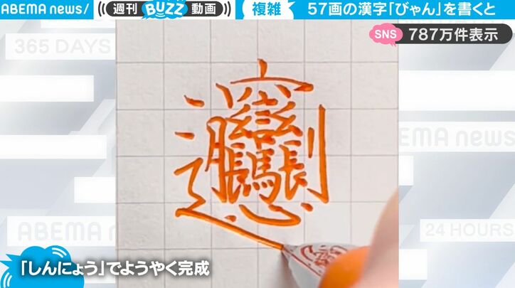 もはや芸術の領域!「ビャンビャン麺」の「ビャン」を漢字にすると…全部で57画も!想像以上に難しすぎる漢字に反響「初めて見た!」