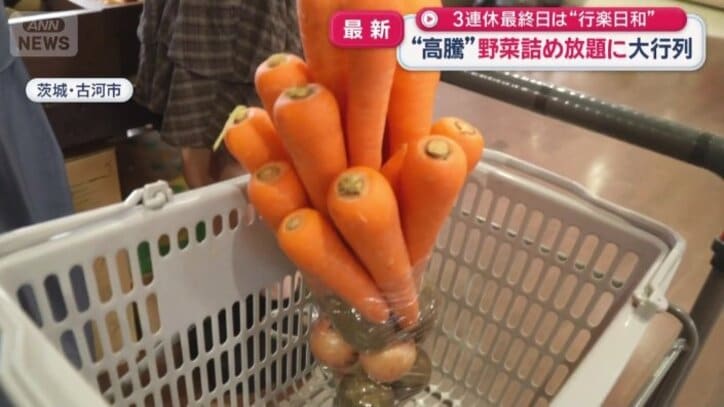 下にジャガイモ、上にニンジン