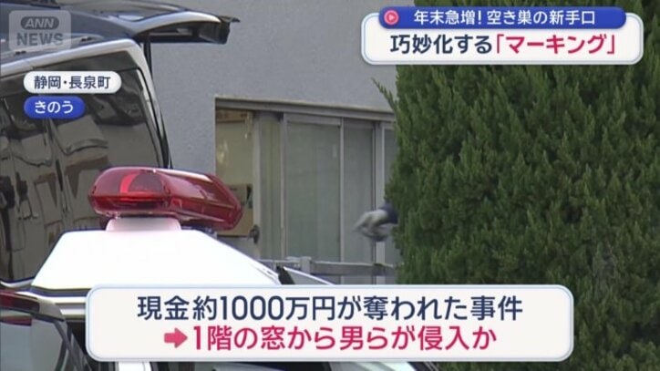 1階の窓から男らが侵入か