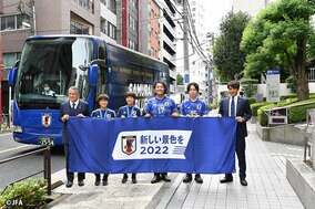 日本代表応援プロジェクト「新しい景色を2022」がスタート！ 見取り図が宮本理事と「令和のフラットスリー」を形成