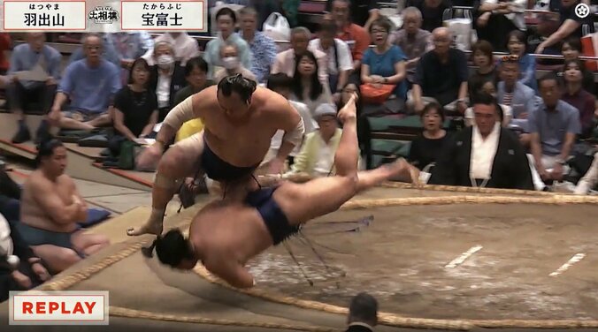 惜しくも突き落としで敗れた敗れた