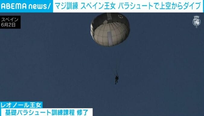 パラシュート降下の様子
