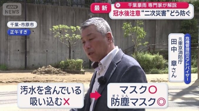汚水を含んでいるので吸い込まないように