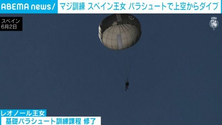 パラシュート降下の様子
