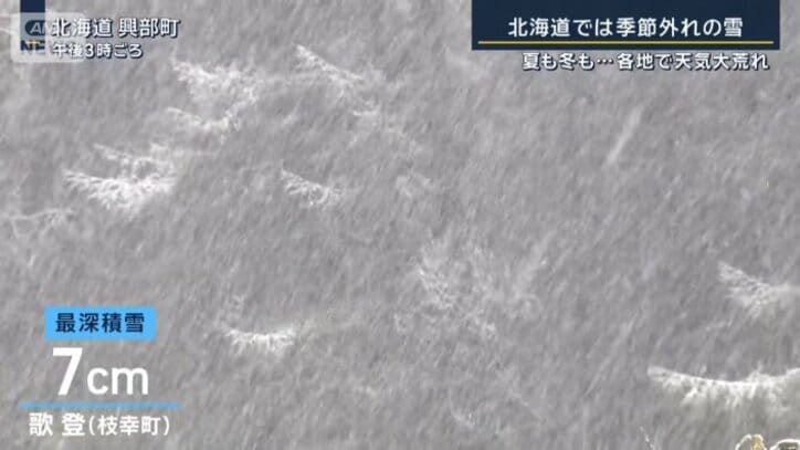 北海道で積雪