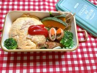 飯田圭織『息子弁当♪♪オムライスと肉巻き☆』