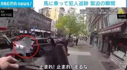 NYの街を逃走する女→警察官が“馬”で猛追跡する緊迫の瞬間「止まれ！止まれ！」