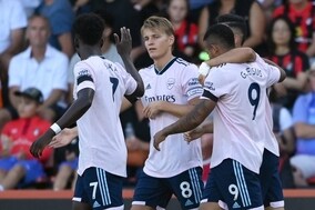 アーセナルが18季ぶりの開幕3連勝！　昇格組ボーンマスに3発完勝、冨安は途中出場