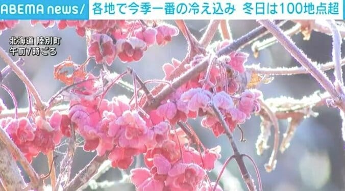 マイナス5℃を下回った北海道の様子