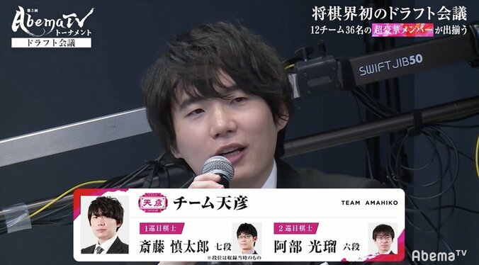 「くじの修練が足りなかった」と“貴族”ジョーク　2連続外し・佐藤天彦九段のチームは穏やかメンバー／将棋・AbemaTVトーナメント 1枚目