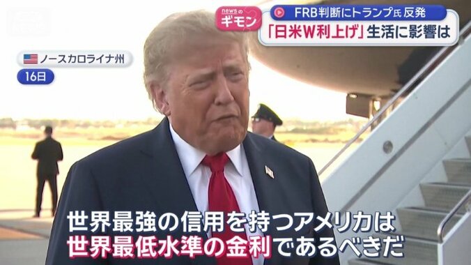 利上げに反発するトランプ大統領