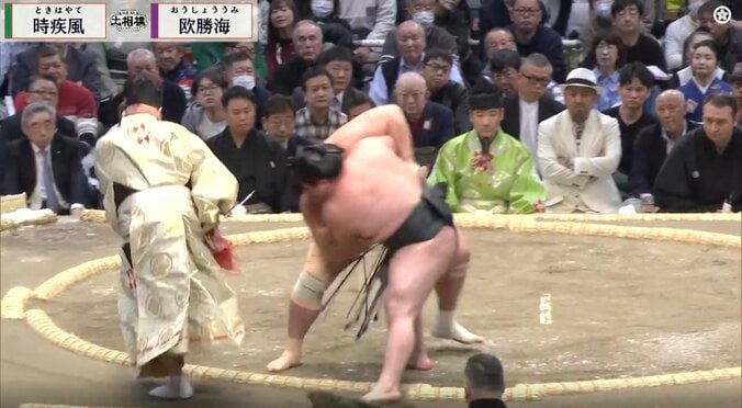 「行司さんあぶない」力士とあわや接触で慌てて後退り 「位置が」「大丈夫か」ファン騒然 3枚目