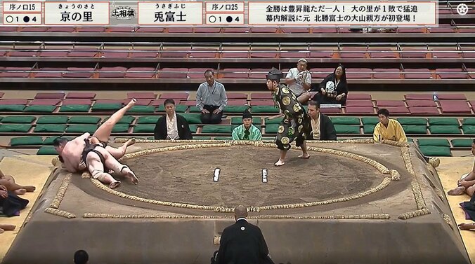 上手投げで2勝目を挙げた京の里