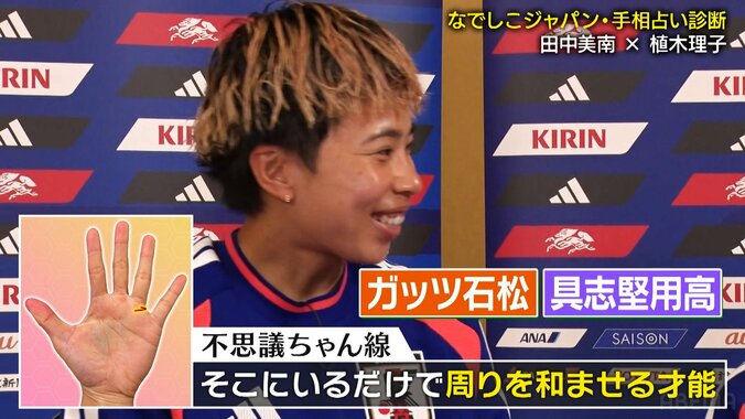 まさかの手相診断に驚く田中美南