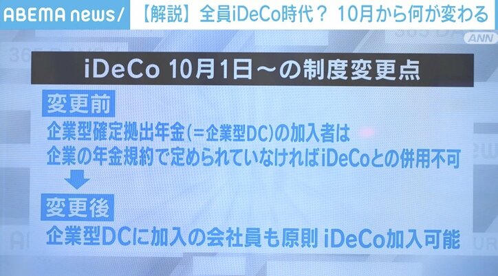 「60歳を超えた自分がどうなっているか…」約750万人に影響? iDeCo制度改正で何が変わる 転職時の注意点も