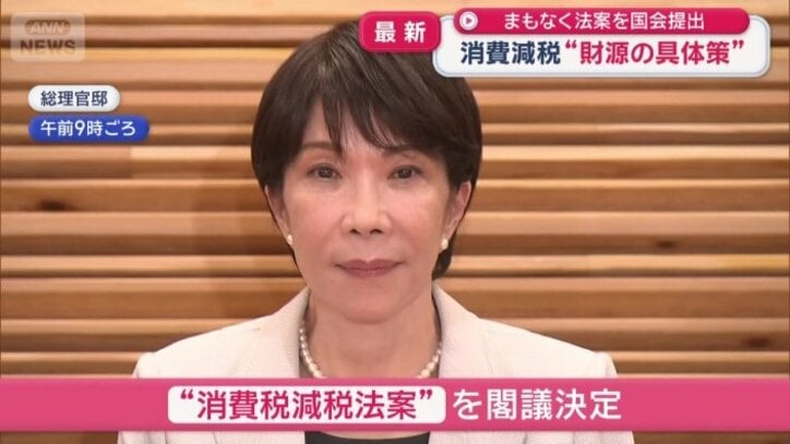 “消費税減税法案”を閣議決定