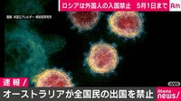 オーストラリア出国禁止、ロシア外国人入国禁止