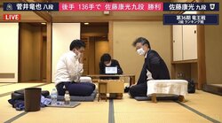 佐藤康光九段が決勝トーナメント進出 叡王挑戦者の菅井竜也八段に勝利／将棋・竜王戦2組ランキング戦