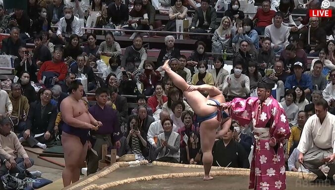 初場所を観戦するデヴィ夫人