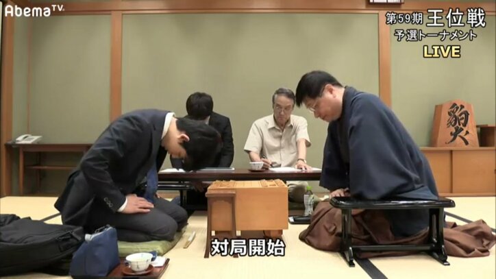 将棋・第59期王位戦　藤井聡太四段が予選で小林健二九段と対局中