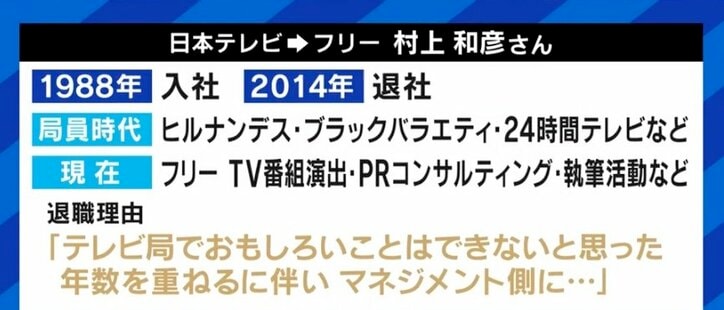 「“新しいものを生み出さなくてもいいや…”が衰退の原因」「テレビ局にいること自体が目的化していると危ない」NHK＆キー局を辞めた社員の“古巣への思い”