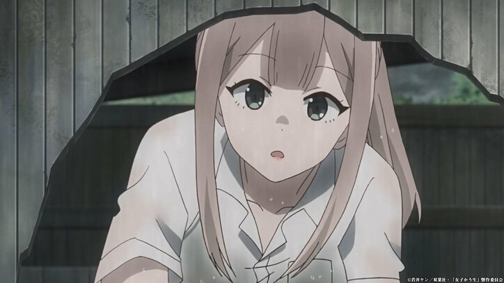 アニメ「女子かう生」第8話あらすじ&先行カットが解禁! 残念美人・もも子と“雨宿り”