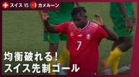 【映像】カメルーン生まれのスイス代表が決めた恩返し弾で感極まる