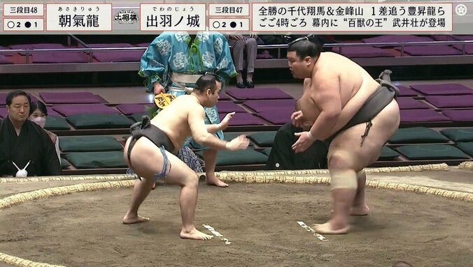 ものすごい体格差。まさに無差別級の一番