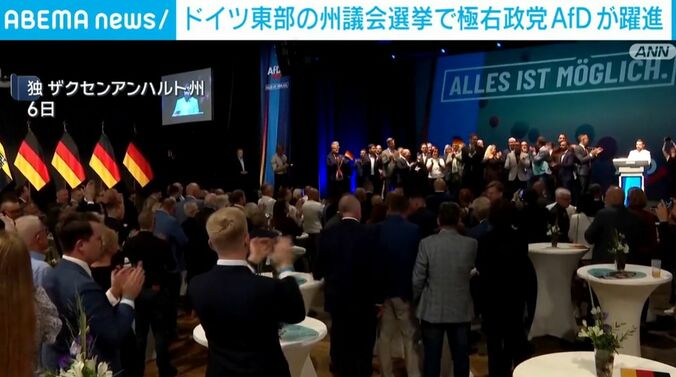 選挙の結果に喜ぶ人々