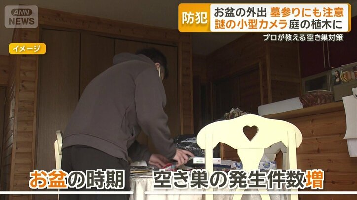 お盆時期に空き巣発生件数が増える傾向