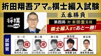 棋士編入試験 五番勝負 第四局 本田奎五段 対 折田翔吾アマ