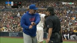 鈴木誠也のボスが2回で早くもイライラ爆発し退場！ 球審のあいまい判定にプッツンも「怒るのは分かる」「みんな思うところは同じか」