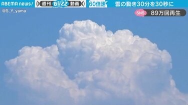 まるで生き物みたいな雲の動き 30分を30秒にまとめた“神秘的な