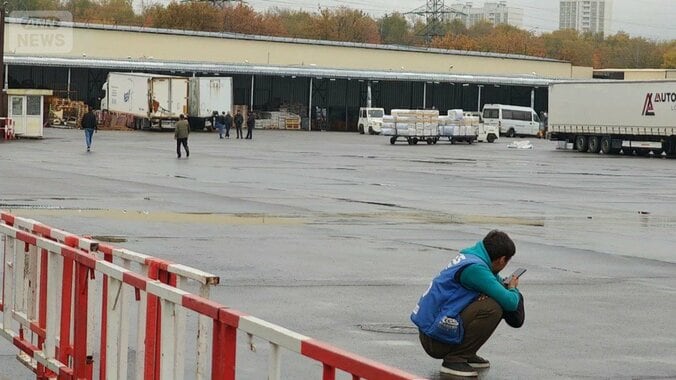 カザフスタンの国境の検査が厳しくなってからトラックが入ってこなくなったリュブリノの市場