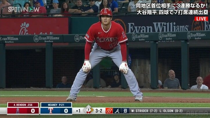 大谷翔平、7打席連続出塁　20号アーチから3試合またぎ記録　18試合連続出塁もマーク