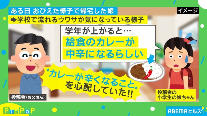 進級するとカレーは中辛に？噂話に怯える小学生の姿に父「騙されて可愛いな」