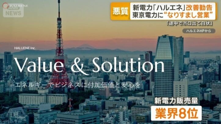 新電力の販売量では業界8位