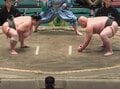 「行司デカ過ぎ」力士と23歳行司の“巨漢トライアングル”に熱視線 土俵上の“珍光景”に「3人で相撲取んのか」驚きの声