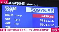 日経平均株価 値上がり イラン情勢の影響色濃く