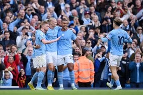 マンC、三笘薫欠場のブライトンに3発快勝！　ハーランド2発にデ・ブライネが圧巻ミドル