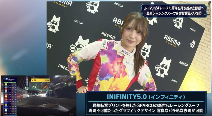 博多美人と話題！26歳ラウンドガール、“ド派手”レーシングスーツ姿に反響「すごいの着てるな」「なんとカラフル」 4枚目