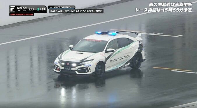 確認走行を終え、メインストレートに戻ったシビックタイプR