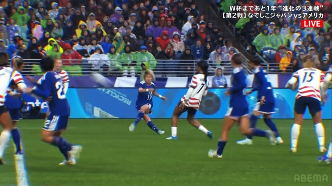 「いっつもゴラッソ！」なでしこ浜野まいか、女王アメリカ翻弄の衝撃弾にSNS騒然「見事すぎる」「クロスの雰囲気から…」 4枚目