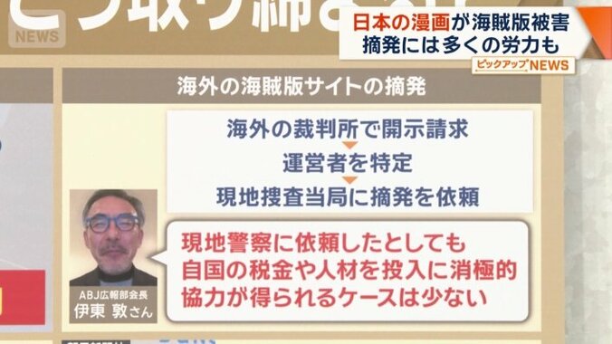 海外の海賊版サイトの摘発