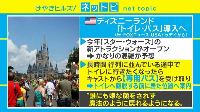 米ディズニーランドで「トイレ・パス」導入へ、日本での導入はある？ 1枚目