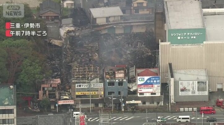 一夜明けた現場